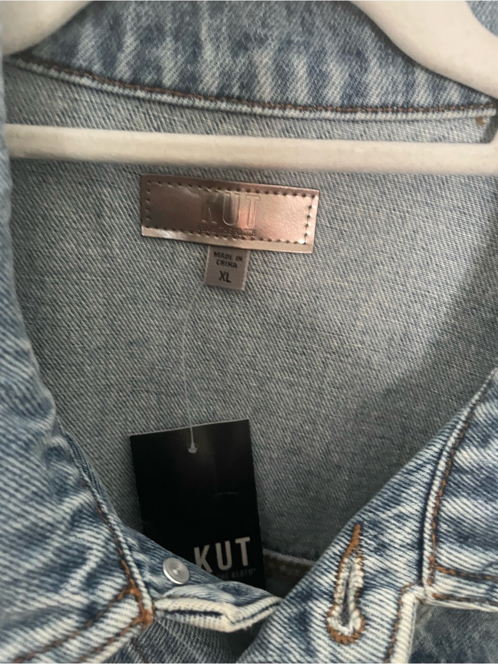 Kut from the Kloth Light Blue Washed Denim Jacket - Picture 2 of 4